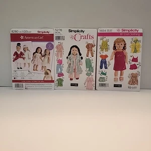 Simplicity 3er-Set 8280 5276 4654 18 Zoll Puppe Kleid Hose Schlafanzug Pullover Muster ungeschnitten - Bild 1 von 4