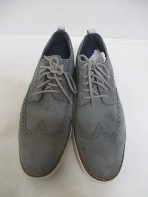COLE HAAN Gris Gamuza Punta de Ala Oxford Con Cordones Para Hombre Blanco Suela Deportiva Talla 11 Foto 1 de 4