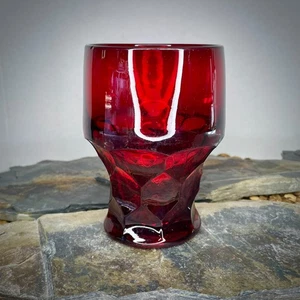Vtg Anchor Hocking Georgian Ruby Red Honeycomb 5" Tumbler Glass MCM - Picture 1 of 7