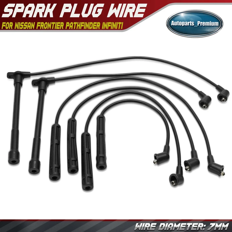 Juego de 6 cables de bujía para Nissan Frontier Pathfinder Xterra INFINITI QX4 3,3 L Foto 1 de 4