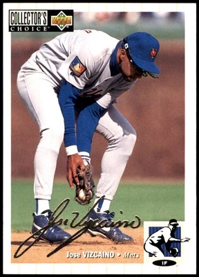 Jose Vizcaino 1994 Collector's Choice #532 Mets MLB READ FREE SHIP AutographDen - Image 1 of 2