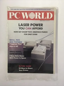 PC World Magazine MAR 1990 - Back Issue COMPUTER Magazine - Databases & Laptops - Picture 1 of 3