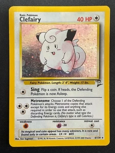 Clefairy 6/130 Holo Rara Carta WotC Pokémon Set Base 2 - Foto 1 di 4