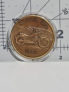 1990 50th Anniversary Sturgis SD Motorcycle Medal Token - Picture 1 of 2