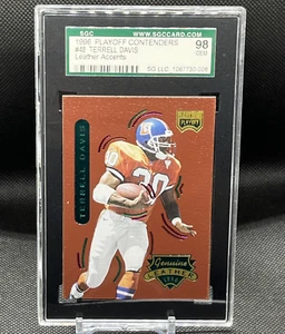 Terrell Davis Playoff Contenders 1996 detalles de cuero SGC 10 gema como nuevo - Imagen 1 de 5