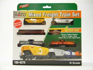 KATO 6 CAR MIXED TRAIN FREIGHT SET N SCALE gondola hopper tank cars 106-6275 NEW - Picture 1 of 2