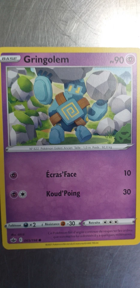 Pokémon Card Gringolem 065/198 Ice Age, From The Booster, French - Image 1 of 1