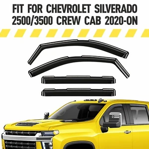 Rain Guards Vent Visors Shade for 2020-2025 Chevy Silverado Crew Cab 2500/3500 - Picture 1 of 9