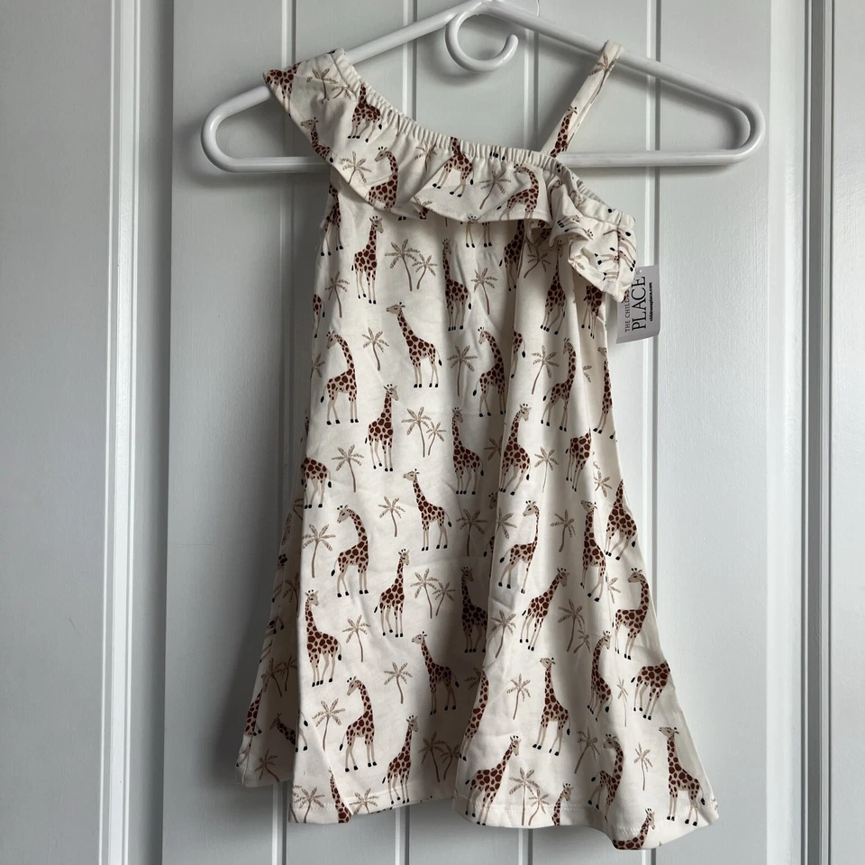 NUEVO NUEVO CON ETIQUETAS Vestido Jirafa Algodón Talla 4t Lugar Infantil Niñas Foto 1 de 1