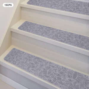 Set of 15, Stair Treads Indoor Non Slip Skid Mat Step Pads Carpet Rugs Gray Mat - Picture 1 of 22
