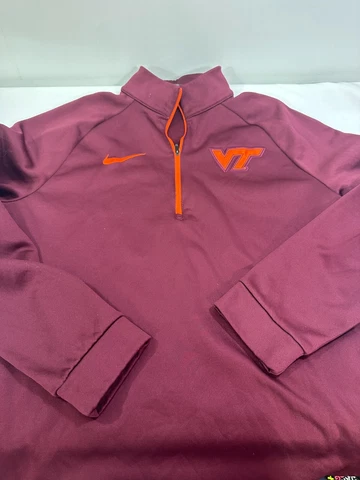 Nike Virginia Tech Hokies Long Sleeve Quarter Zip Jacket Maroon Size Large L Cover