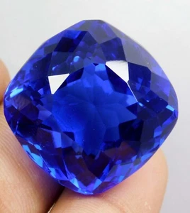 93.10 Ct Natural Blue Tanzania Of Tanzanite Cushion Cut Loose Gemstone Certified - Picture 1 of 4