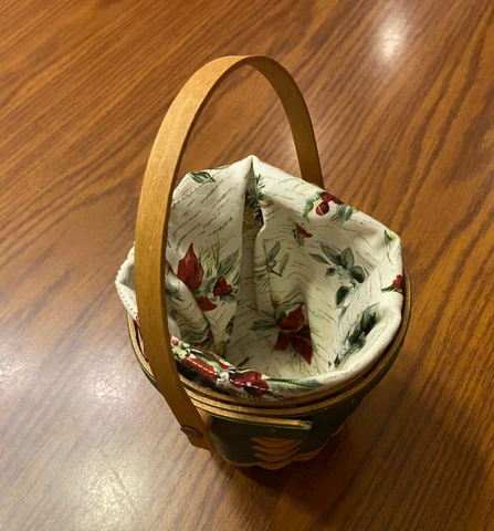 Longaberger basket 2007- Tree Trimming mini basket with fabric insert Cover