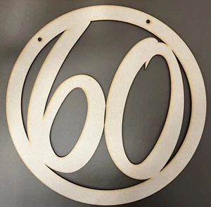 Decoración de bucle de madera número 60 disponible en varios tamaños decoración 60 - Imagen 1 de 1