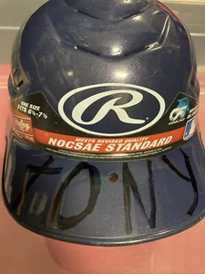 BATTING HELMET Rawlings NOCSAE STANDARD One Size Fits 6 1/2 to 7 1/2 Used - Picture 1 of 4