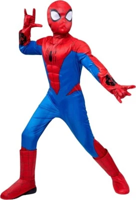 JAZWARES NIÑOS SPIDER-MAN MONO ACOLCHADO DISFRAZ CON GUANTES Y MÁSCARA TALLA 5-6 *NUEVO Foto 1 de 4
