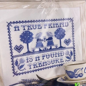 Gift Shabby Chic Counted Cross Stitch A True Friend 10 X 12 Picture Sealed NEW - Picture 1 of 7