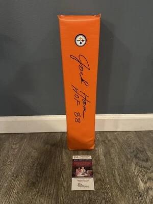 JACK HAM SIGNED PITTSBURGH STEELERS TOUCHDOWN PYLON JSA COA AUTOGRAPHED HOF - Image 1 of 3