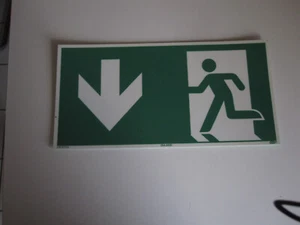 Schild Notausgang Rettungsweg nachleuchtend ASR1.3 ISO7010 selbstkl. nach unten - Bild 1 von 1