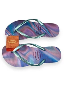 Havaianas Slim Quiet Lilac Flip Flops Sandals Women's Size 7/8 New With Tags - Picture 1 of 5
