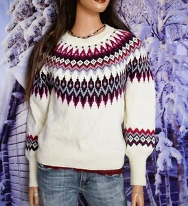 SUNDANCE CATALOG Eloise Fair Isle Pullover Sweater X Small - Picture 1 of 4