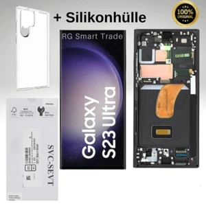 Original-Samsung Galaxy S23 Ultra AMOLED Display Mit-Rahmen Schwarz Service Pack - Bild 1 von 3