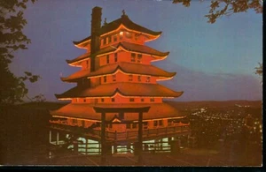 Pagoda Reading Pennsylvania PA Postcard Night - Foto 1 di 2