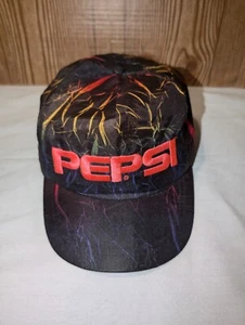 Vintage 80s-90s Neon Crackle Pepsi Cola SnapBack Trucker Cap Hat  - Picture 1 of 9
