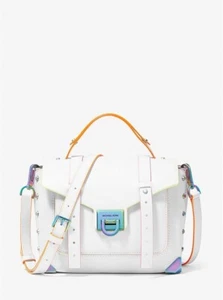 MICHAEL KORS MANHATTAN MEDIUM WHITE NEON CROSSBODY SCHOOL SATCHEL BAG NWT! - Picture 1 of 12