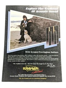 EDDIE VAN HALEN / 1980'S KRAMER FERRINGTON GUITARS MAGAZINE PRINT ADVERTISEMENT - Picture 1 of 4