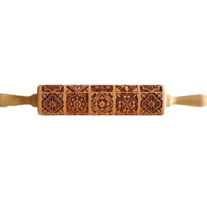 DIY Handmade Wooden Rolling Pins Pattern Embossed Rolling ⭐к Kitchen Slip V2C6 - Picture 1 of 8