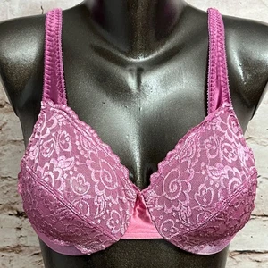 Vassarette Retro Glam 36B Second Skin Satin Full Coverage Unpadded Bra Purple - Picture 1 of 8
