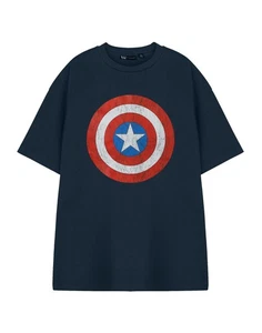 Marvel Captain America Blau Captain America Schild Kurzarm T-Shirt Herren - Bild 1 von 9
