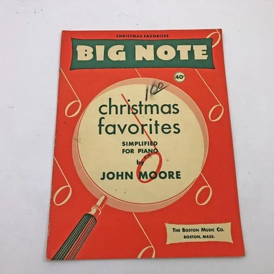 Big Note Christmas Favorites simplificado para piano por John Moore 1948 rojo Foto 1 de 4