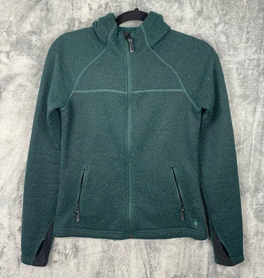 Smartwool Hudson Trail Jacket Women XS Green Full Zip Fleece Sweater Hoodie Wool - Image 1 of 4