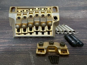 Unidad de trémolo Ibanez Pro Rock'r años 80 puente dorado con tuerca de bloqueo hecho en Japón RARO - Imagen 1 de 10