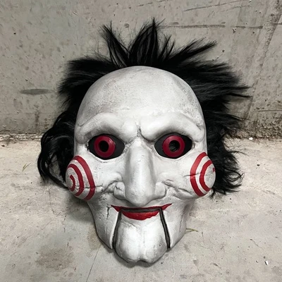Billy Puppe Säge Harz Horror Maske & Offiziell Säge Perücke Puzzle Slasher Film - Bild 1 von 4