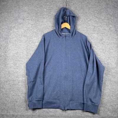 Moletom com capuz Nike Yoga masculino XL azul zíper completo academia treinamento elástico DQ4876-410 - Imagem 1 de 4