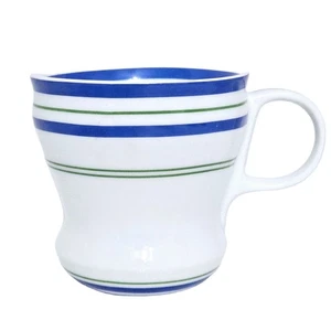 2007 Starbucks 12 Oz Coffee Mug Blue Green Stripes - Picture 1 of 6