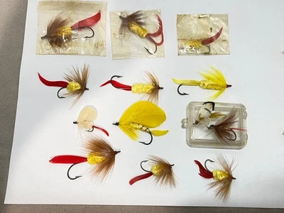 Lot Of Early Vintage Feathered Streamer Flies Fly Rod Lures - Image 1 of 4