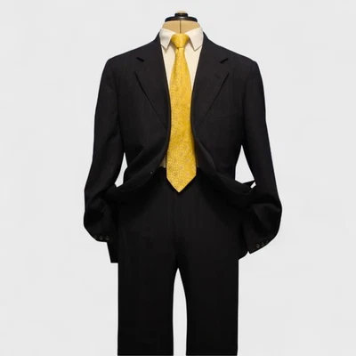 Traje De Colección Southwick 2 Piezas 44L Azul Marino Oscuro Rayas Estilo Prensa J 2/3 Rollos Foto 1 de 4