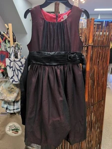 Cherokee girls Sz 12 Red dress with black sparkle tulle overlay - Picture 1 of 3