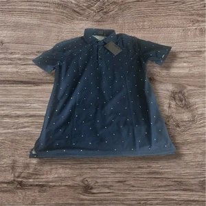 G/Fore Golf Polo Shirt Mens Large All Over Print Stars Navy Twilight Blue NWT - Picture 1 of 7