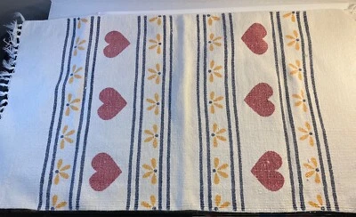 New Pink and Burgundy Striped Woven Rag Rug 36 x 27 inches Washable USA Made - Image 1 of 4