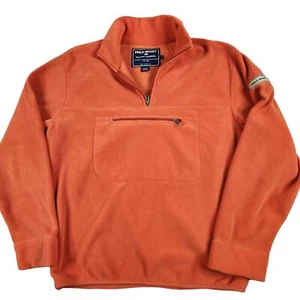 Vintage Polo Sport Ralph Lauren Mens 1/4 Zip Pullover Fleece Size Large Orange - Picture 1 of 10