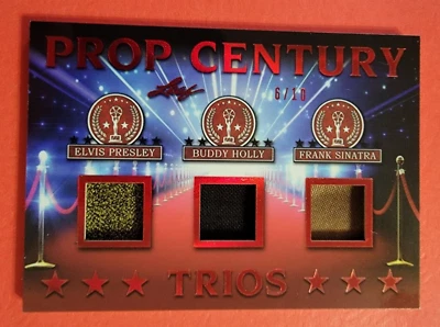 Elvis Presley BUDDY HOLLY Frank Sinatra WORN RELIC SWATCH WARDROBE CARD #d6/10 - Image 1 of 3