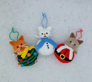 🎄KNITTING PATTERN 🐱Cat-mas Christmas Bauble Decoration/Bauble Dk Ornament - Picture 1 of 11