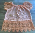 Ladies Fashion made in Italy Lace detail orange top Size S-M