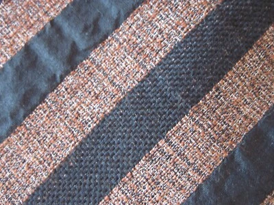 XMI Black Brown Rust Woven Textured Handmade USA Diagonal stripes Necktie B66 - Image 1 of 4