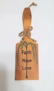 Old Fashion Butter Paddle Faith Hope Love Country rustic farmhous Kitchen Décor - Picture 1 of 1